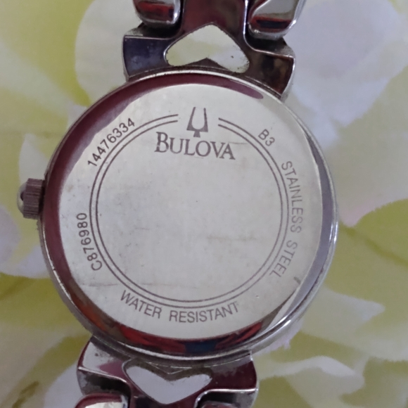 EUC Women's Stainless Steel Rhinestone Heart Designed Bulova Watch - Picture 12 of 15